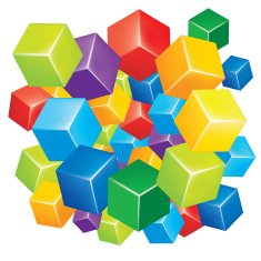 Abstract colored cubes