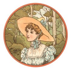Young woman in a hat (Victorian illustration)