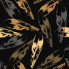 Seamless texture of leaves on black background