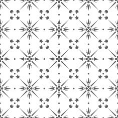 Geometric seamless vintage pattern background with floral elemen