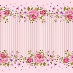 Seamless wallpaper pattern with of pink roses