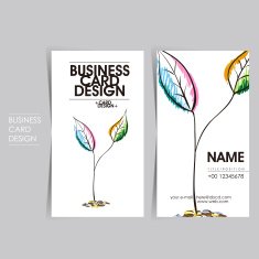 hand drawn style vector business card set