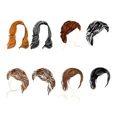 Hair natural and silhouette Vector