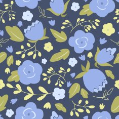 Floral seamless pattern with blue roses