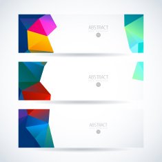 Abstract vector mosaic banners N132