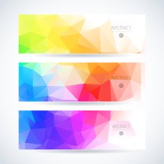Abstract vector mosaic banners N138