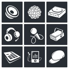 Nightclub vector icon set