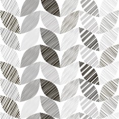 Monochrome seamless pattern of abstract leaves N8