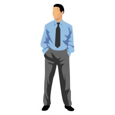 Business man in blue shirt