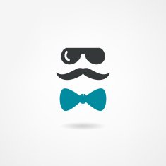 Glasses mustache and a bow tie