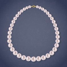 Round Pearls Necklace on dark background