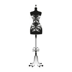 vector vintage tailor's mannequin with size measurements N12