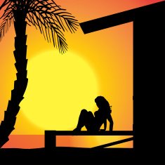 Vector silhouette girls N12