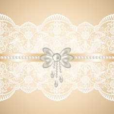 white lace on beige background N3
