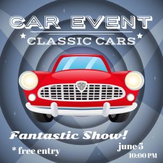 Retro car event poster