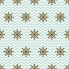 Seamless pattern of hand wheels and waves