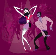 Woman and Man Dancing in Nightclub