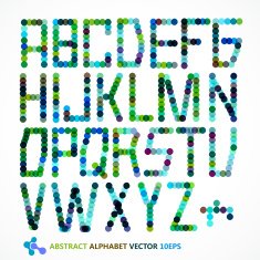 abstract colorful dots style alphabet