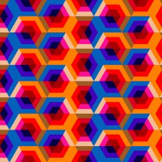abstract red and orange hexagon geometry pattern background