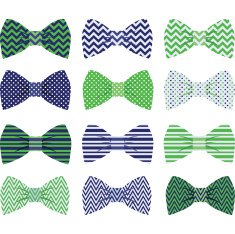 Cute Navy and Green Bow Tie Collection