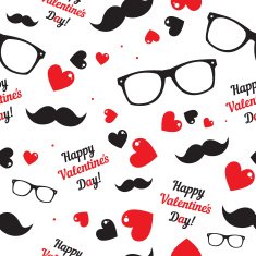 Hipster symbols Valentine's Day background N12