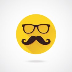 Vector Mustache and Glasses Icon N2