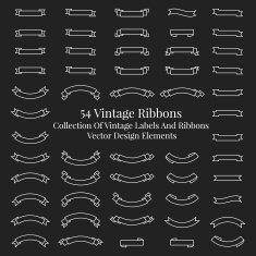 vintage labels and ribbons