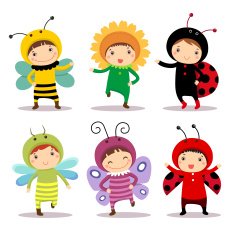 Cute kids wearing insect and flower costumes N2