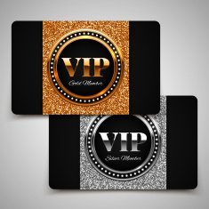 Gold and silver VIP premium member cards N2