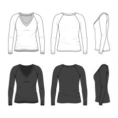V-neck tee with raglan sleeve