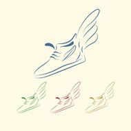 Speeding running shoe icons N2