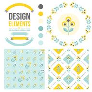 Set of floral design elements N10