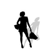 Vector silhouette of a woman N1038