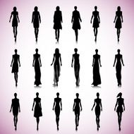 Set of female fashion silhouettes N2