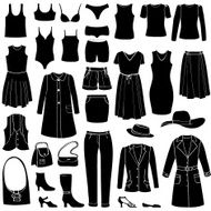 Fashion icons set Female cloth collection N6
