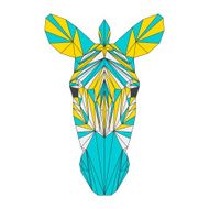 Abstract zebra isolated on white background Polygonal triangle geometric illustration