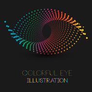 Abstract eye illustration with colorful dotted design concept