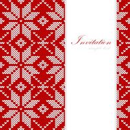 Christmas card nordic knitted pattern vector background