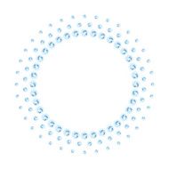 Round frame of shiny diamonds Blue jewels