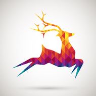 abstract reindeer with colorful diamond