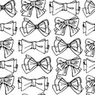 black outline bows seamless pattern