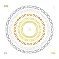 Set of 5 different shapes chains brushes No outlines