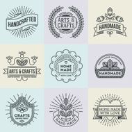 Assorted retro design insignias logotypes set 12 Vector vintage elements