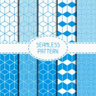 Set of geometric abstract seamless cube pattern Rhombuses Wrapping paper