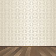 Vintage wall wallpaper wooden flooring vector illustration