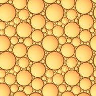 Oil bubbles drops on a water surface