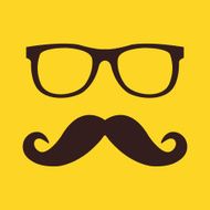 Vector Mustache and Glasses Icon N3