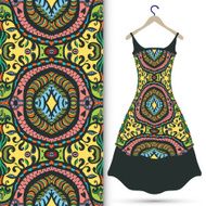 Fashion seamless geometric pattern women&#039;s dress on a hanger N21