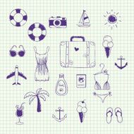Hand drawn vector collection on a theme travel