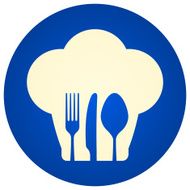 Blue Chef Hat Symbol